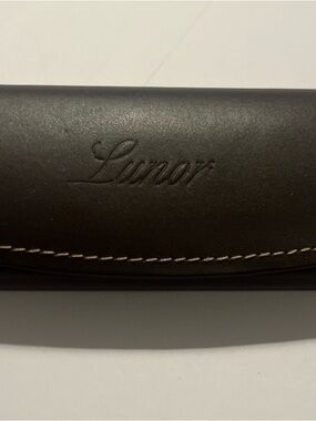 Lunor Brown Genuine Leather Glasses Cases with Cleaning Cloth